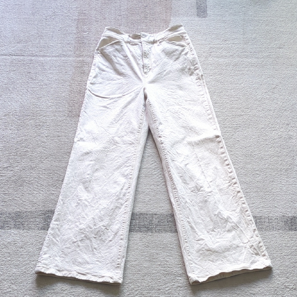 ANN TAYLOR Cream Wide Leg Pants Size 2